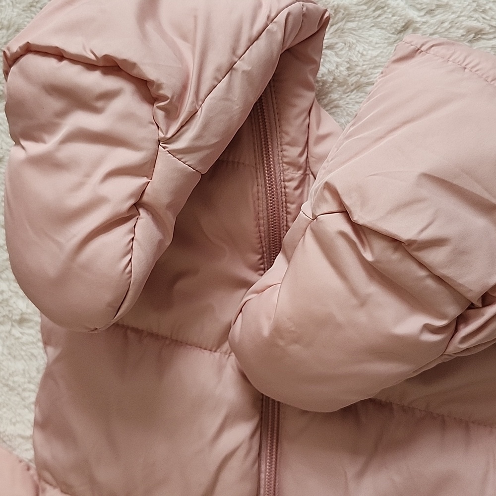 Old Navy Pink Hooded Kids Snowsuit Water-resistant, 6-12M - Picture 4 of 10